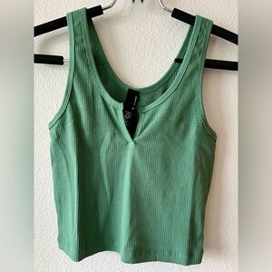 Bobi Green Ribbed Tank Top